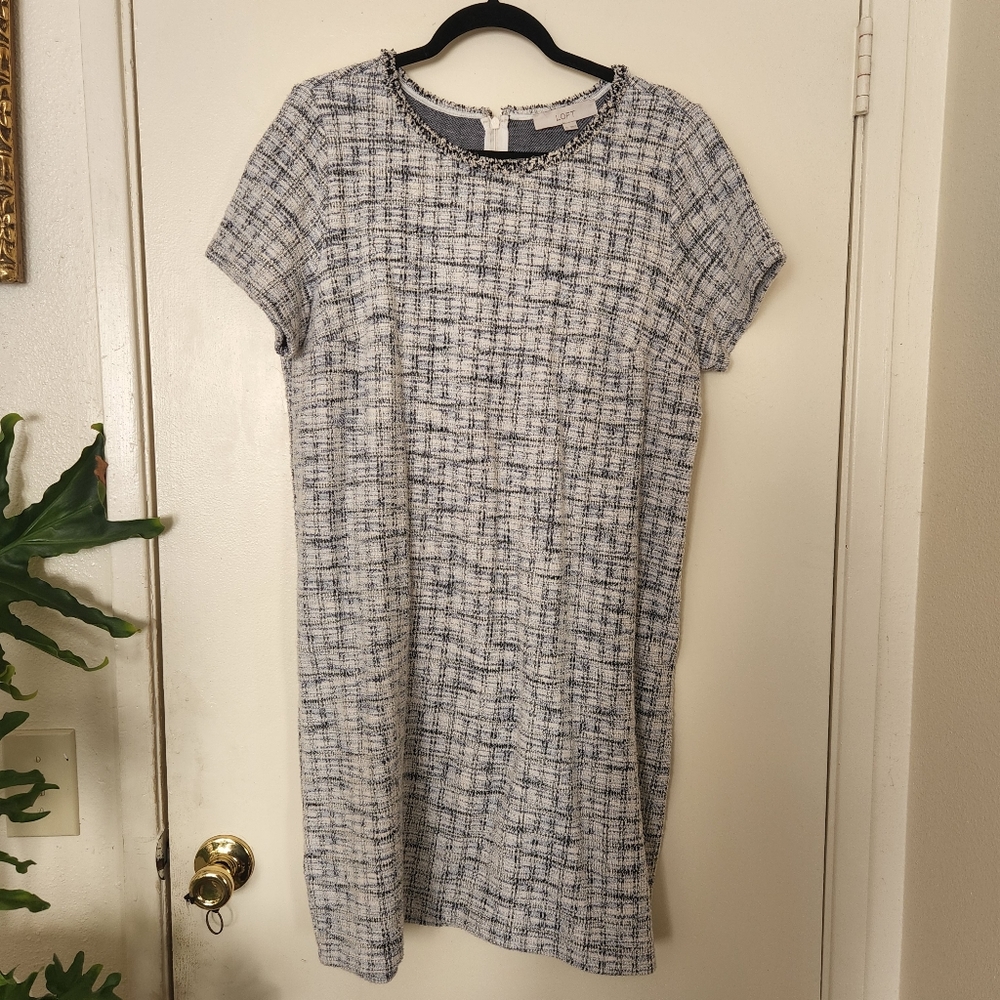 Short Sleeve Tweed like Loft Dress